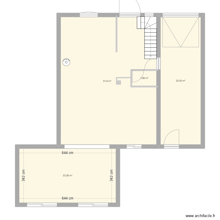 Plaisir 4. Plan de 4 pièces et 100 m2