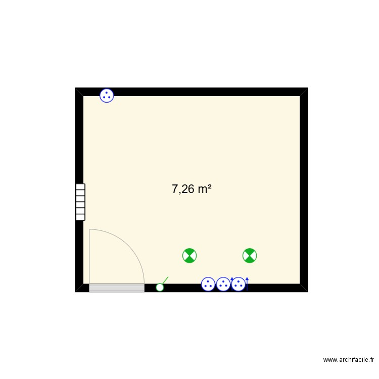 BUREAU LE DUFF. Plan de 1 pièce et 7 m2