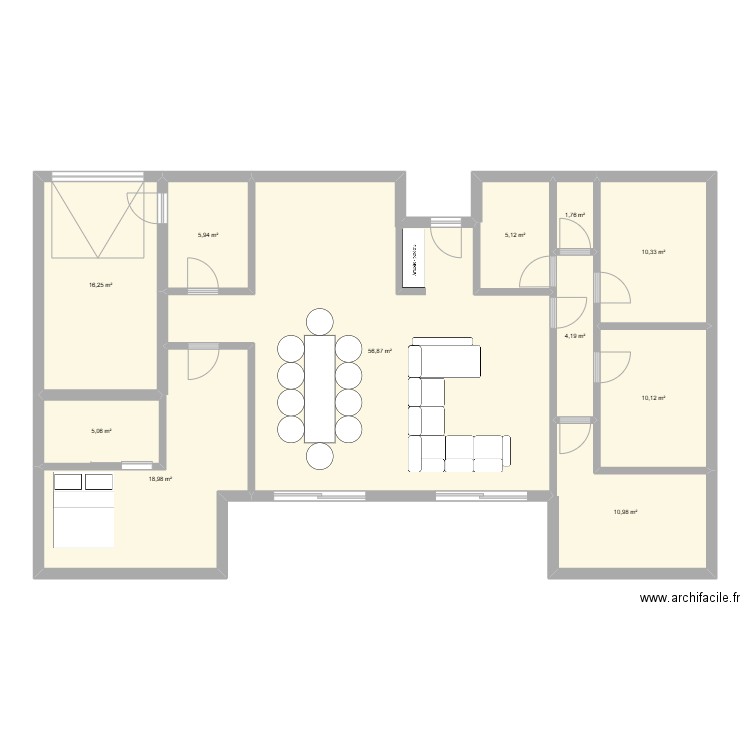 maison 2. Plan de 9 pièces et 146 m2