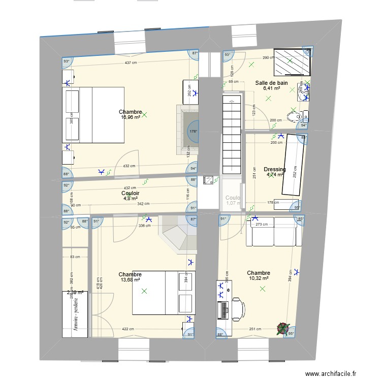 maison gizia 3. Plan de 13 pièces et 125 m2