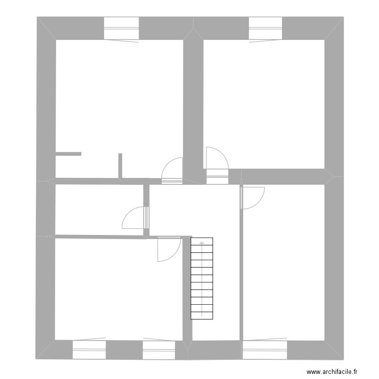 Gite 1 - 1er étage. Plan de 4 pièces et 60 m2