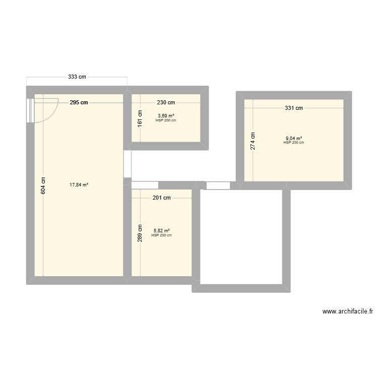 ORANGERS. Plan de 4 pièces et 36 m2