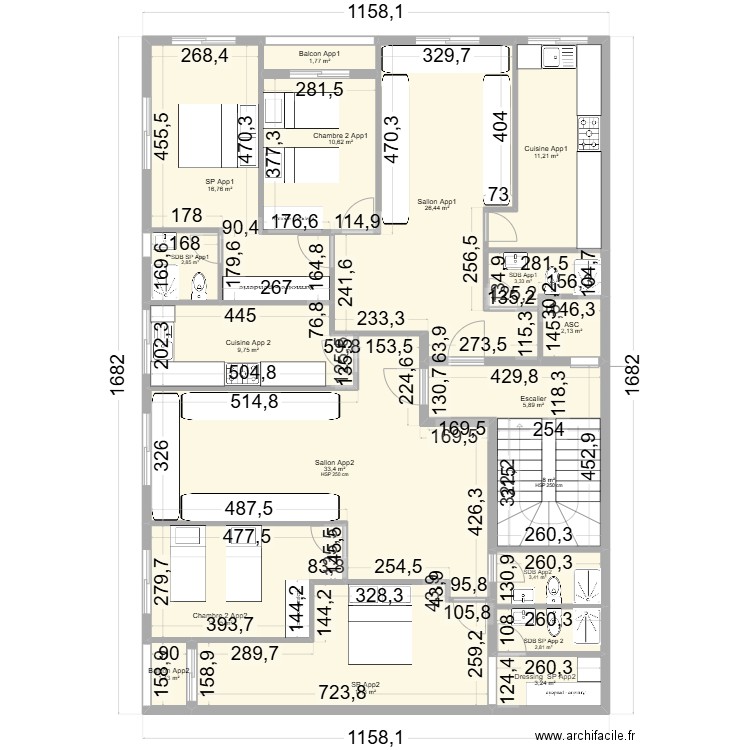 Parcelle 248 Riad Louizia. Plan de 72 pièces et 722 m2