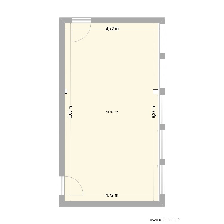 SAE 2.3 salle 131. Plan de 1 pièce et 42 m2