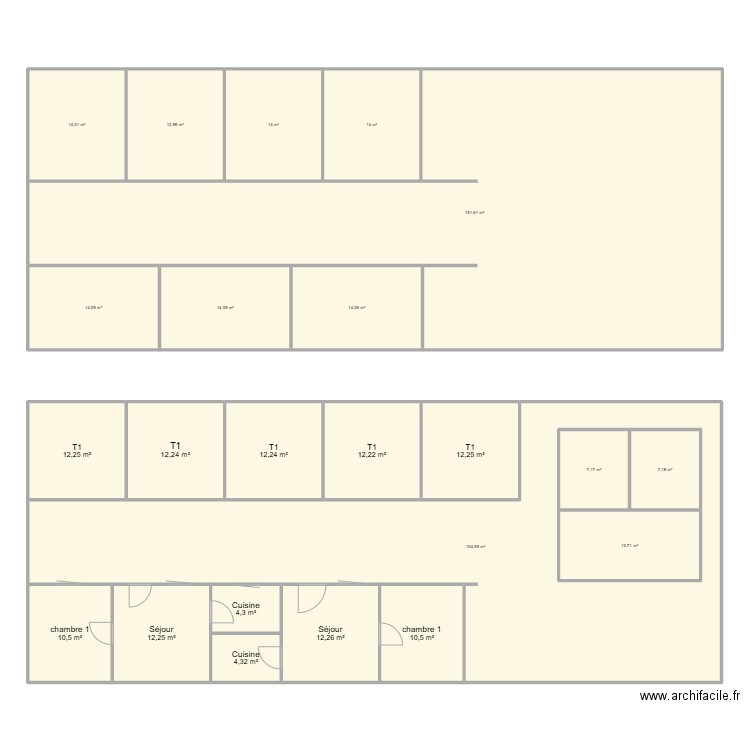 MPAKA 120 P. Plan de 23 pièces et 526 m2