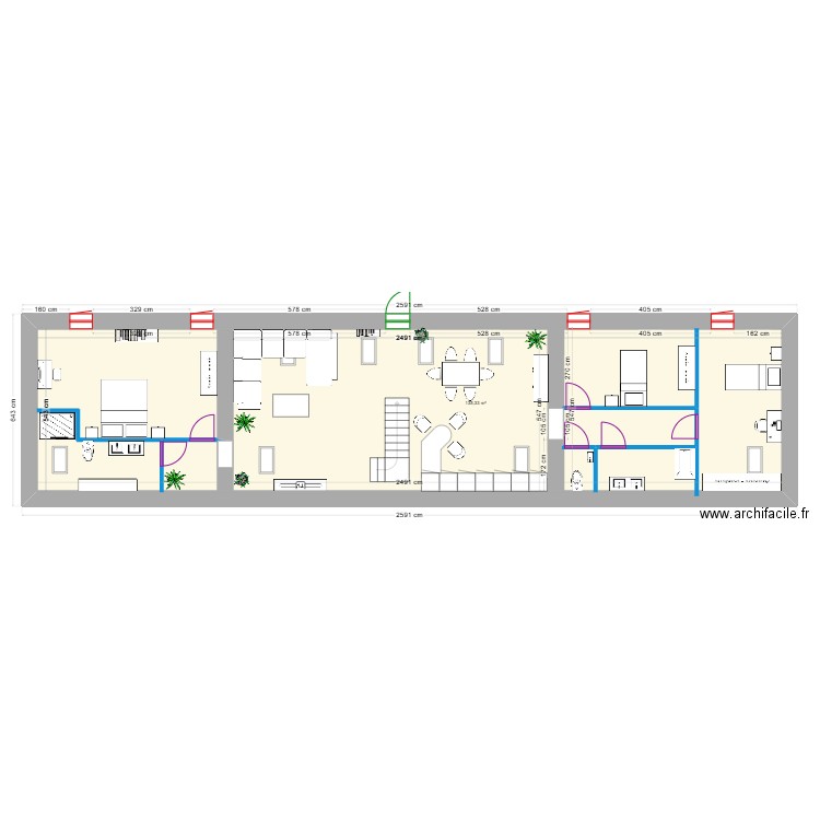 1er etage plan 2 avec2ch enfant +1adulte (2gde sdb) (14.02.2025). Plan de 1 pièce et 135 m2