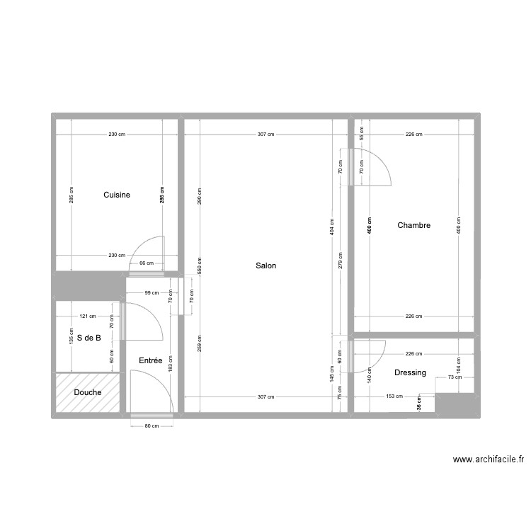 Plan orly. Plan de 9 pièces et 41 m2