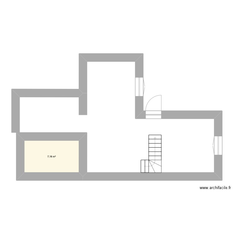 maison. Plan de 1 pièce et 7 m2