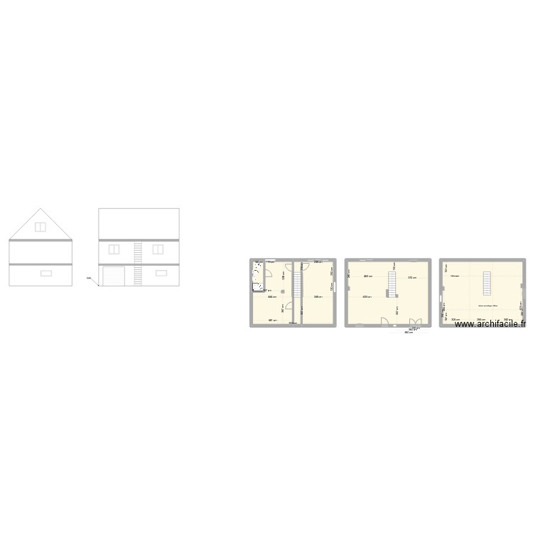 Amenagement et plan de coupe. Plan de 4 pièces et 192 m2