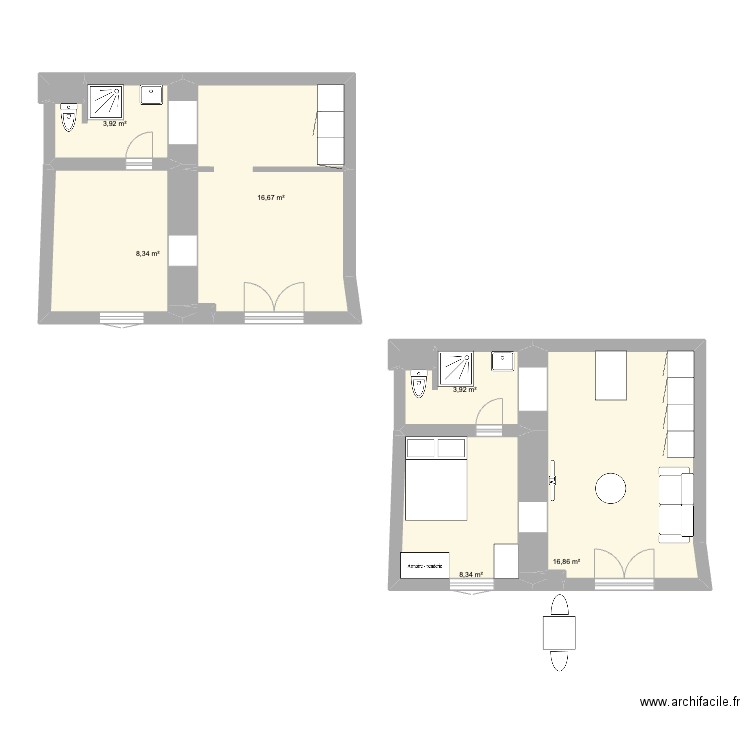 Maletache. Plan de 10 pièces et 59 m2