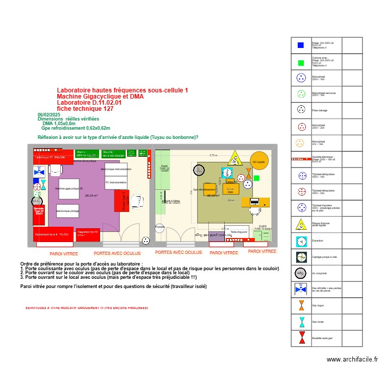 Fiche 127_ Labo hautes fréquences sous cellule 1 V2025-03-17. Plan de 2 pièces et 52 m2