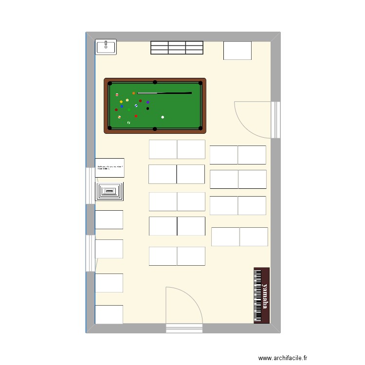 classe de rêve. Plan de 1 pièce et 34 m2