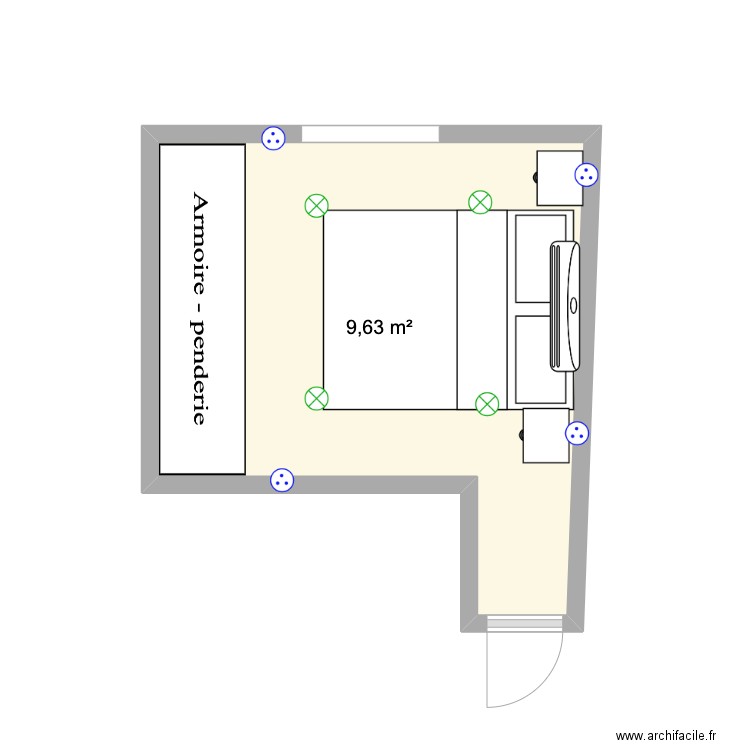 Le muy. Plan de 1 pièce et 10 m2