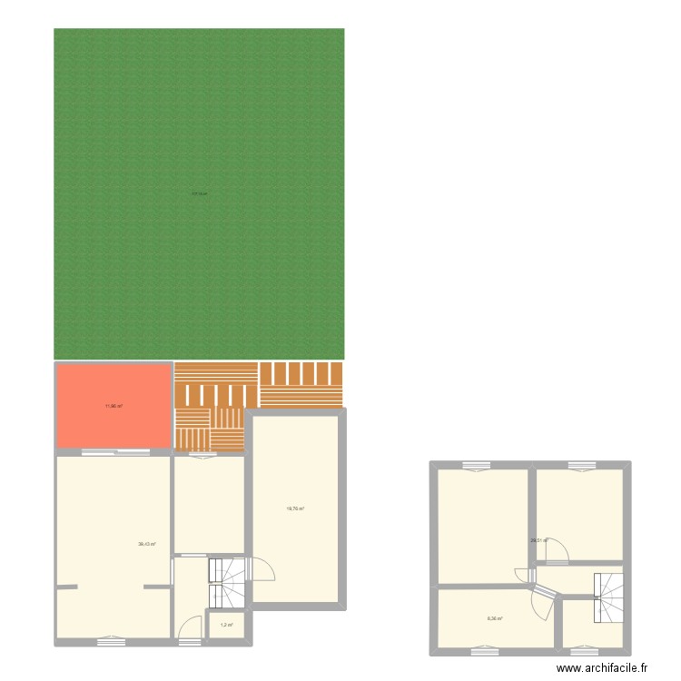 Maison 1.1. Plan de 6 pièces et 110 m2