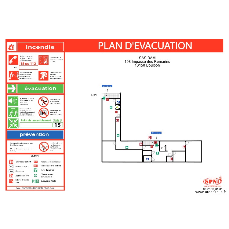 SAS BAM ÉTAGE . Plan de 17 pièces et 307 m2