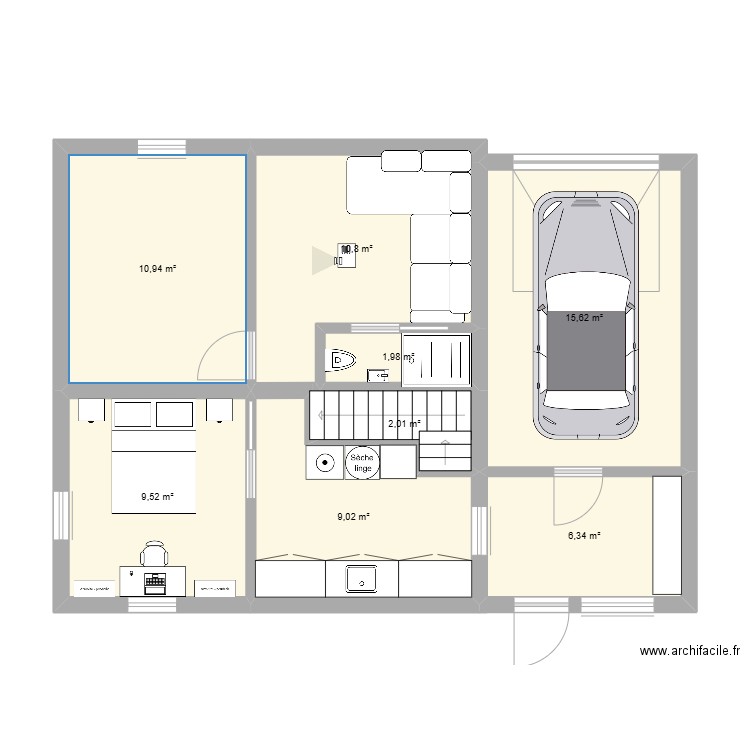 Plan sur test 45. Plan de 24 pièces et 176 m2