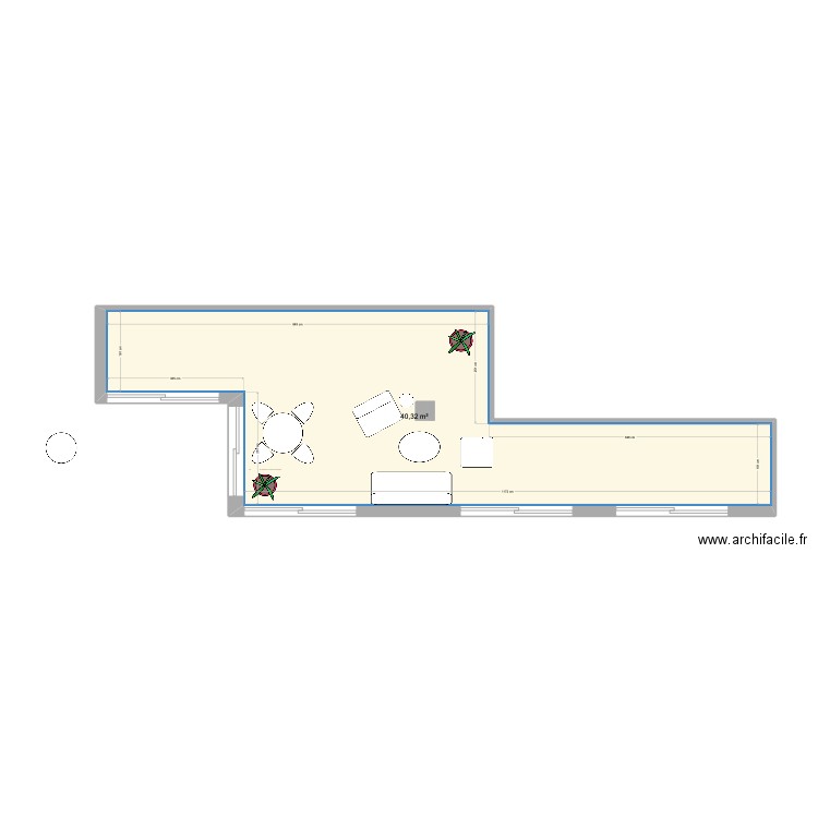 TERRASSE 5. Plan de 1 pièce et 40 m2