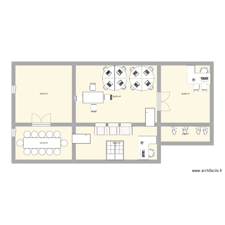 plan chelles project . Plan de 6 pièces et 92 m2