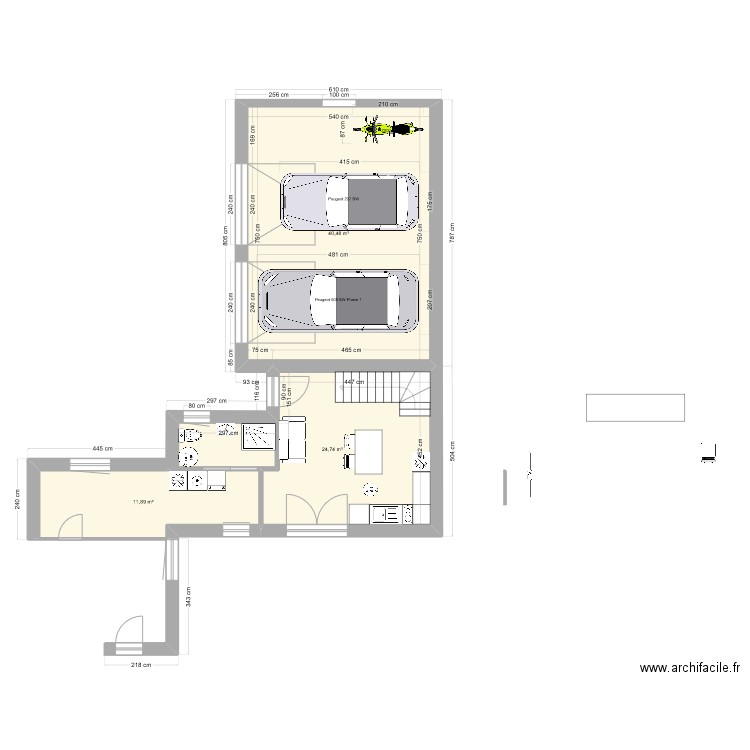 extension_V4. Plan de 3 pièces et 77 m2