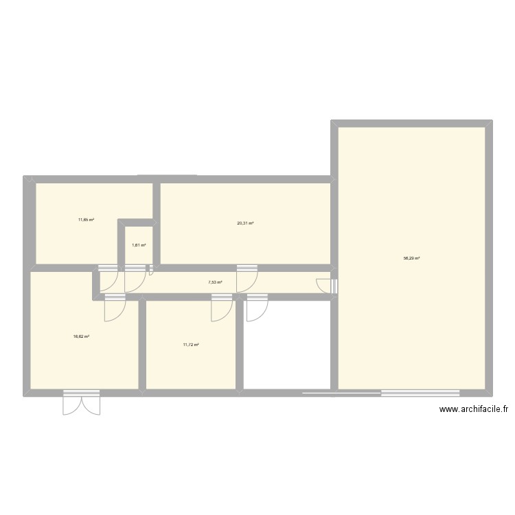 Maison 1. Plan de 7 pièces et 126 m2