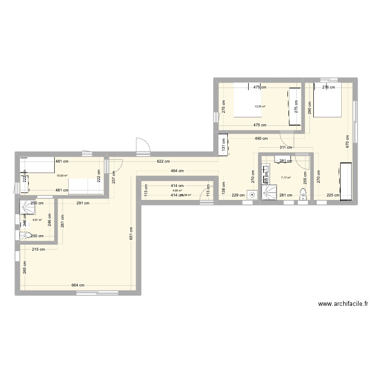 Talaris. Plan de 6 pièces et 107 m2