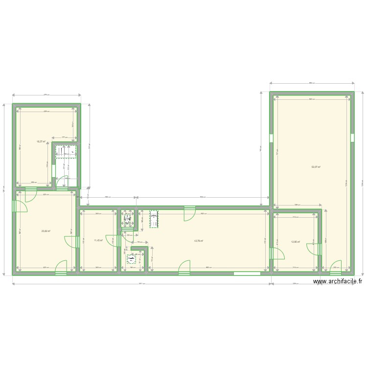 Ronceveau. Plan de 7 pièces et 163 m2