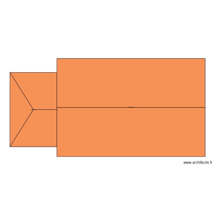 maison. Plan de 2 pièces et 165 m2