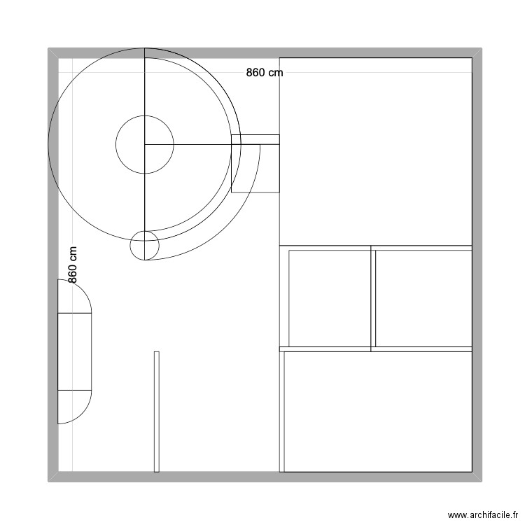 Projet. Plan de 1 pièce et 74 m2