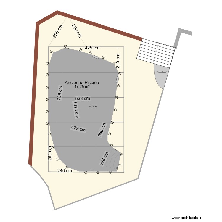 Piscine (Complet). Plan de 3 pièces et 177 m2