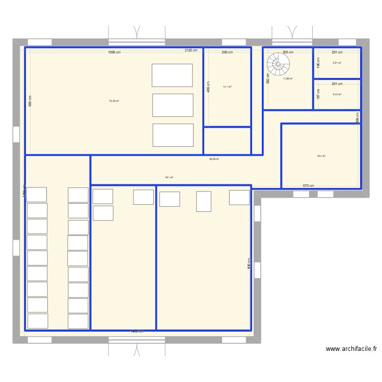 plan fromagerie de javernac 2. Plan de 12 pièces et 613 m2