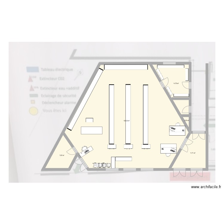 Le chaudron Coop. Plan de 5 pièces et 163 m2