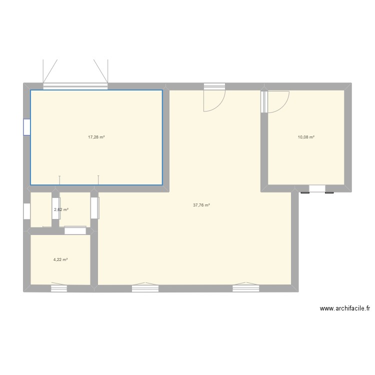 plan 1. Plan de 5 pièces et 72 m2