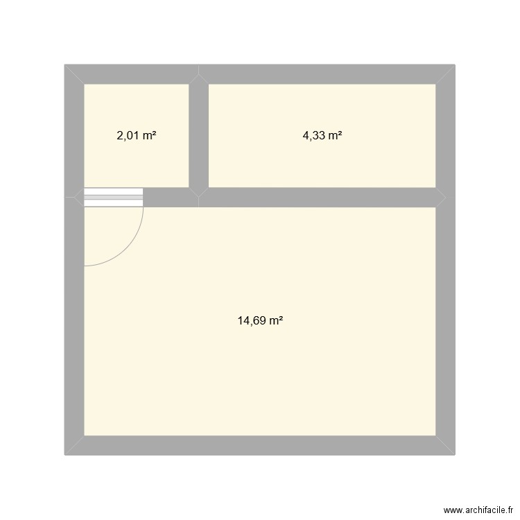 projet maison. Plan de 3 pièces et 21 m2