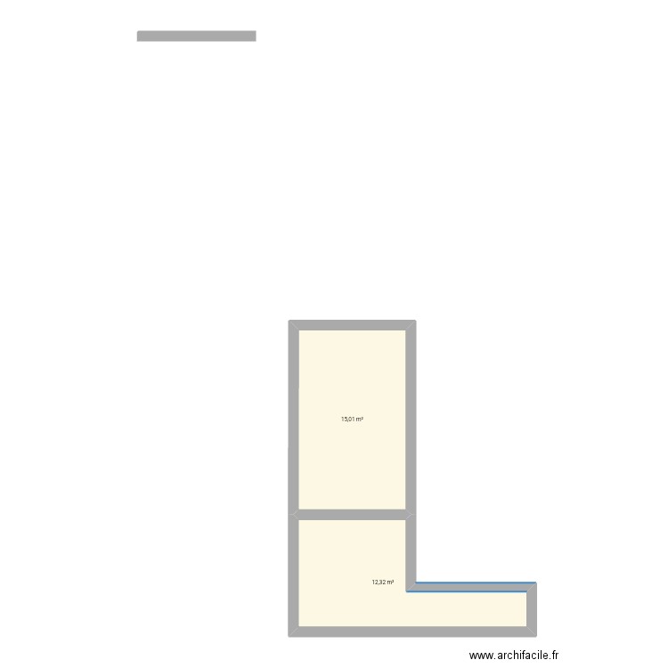 Cave. Plan de 2 pièces et 27 m2