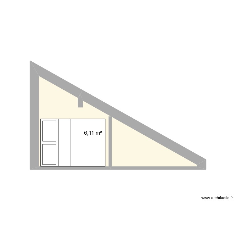 michelle etage. Plan de 1 pièce et 6 m2