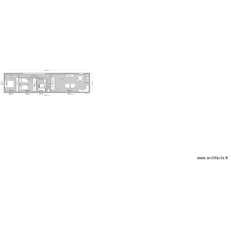 plan maison. Plan de 6 pièces et 70 m2