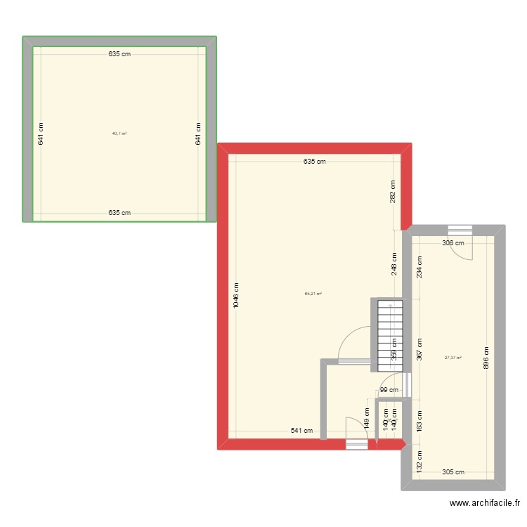 Maison. Plan de 4 pièces et 135 m2