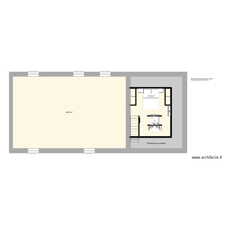 festigny VENTE 2 étage. Plan de 5 pièces et 98 m2