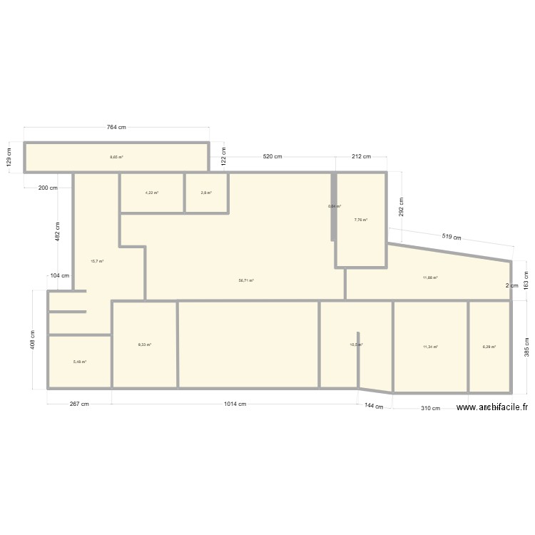 nouv douai. Plan de 13 pièces et 151 m2