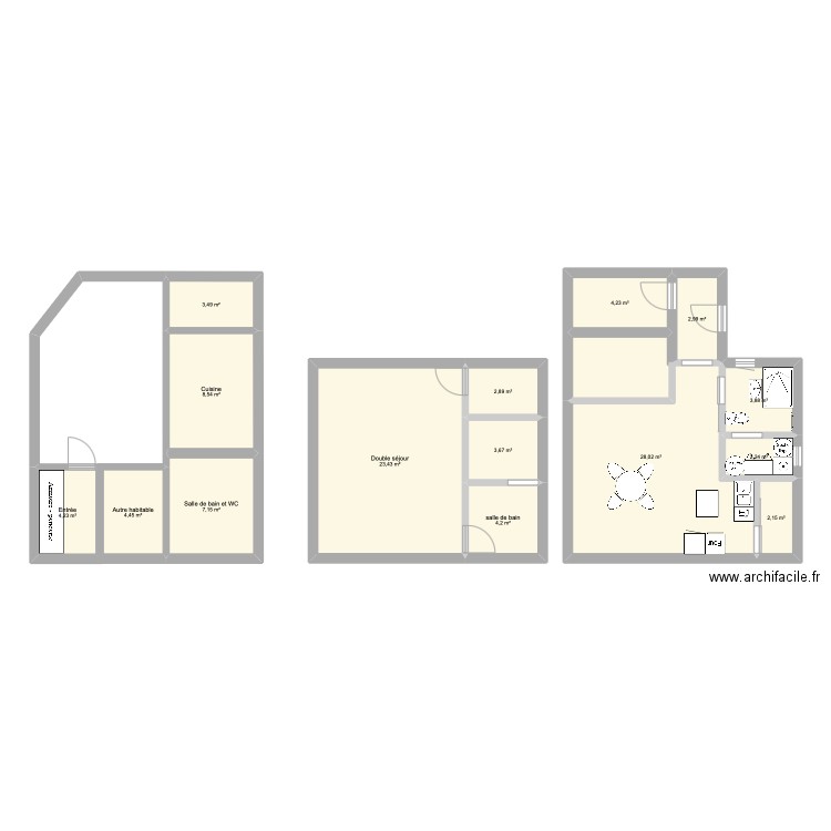 Maison 2. Plan de 15 pièces et 106 m2