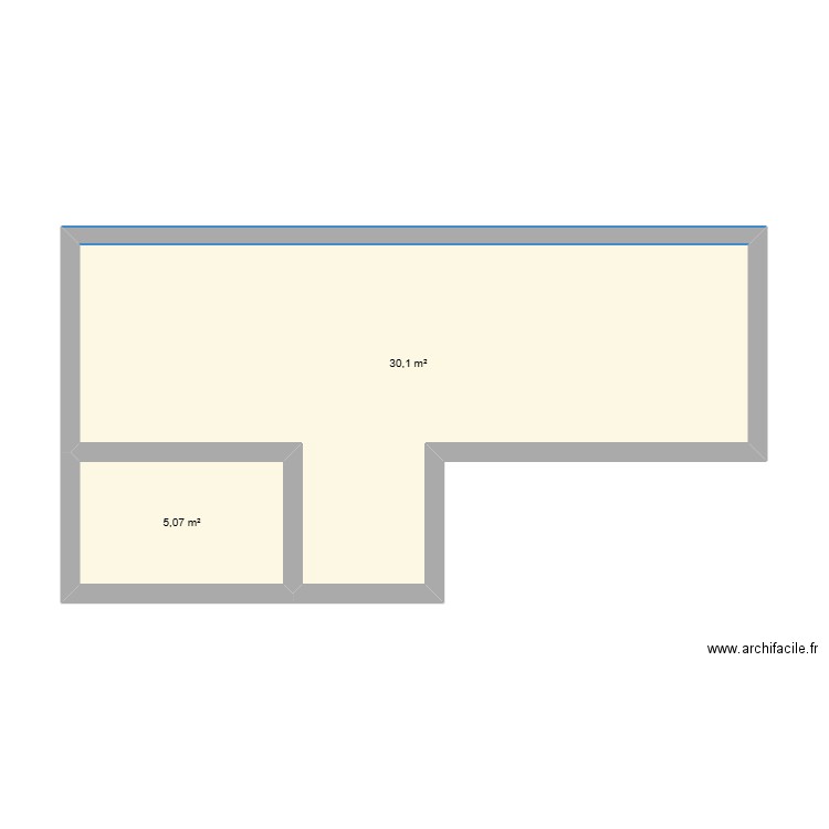 salle de vie 1-2 ans . Plan de 2 pièces et 35 m2