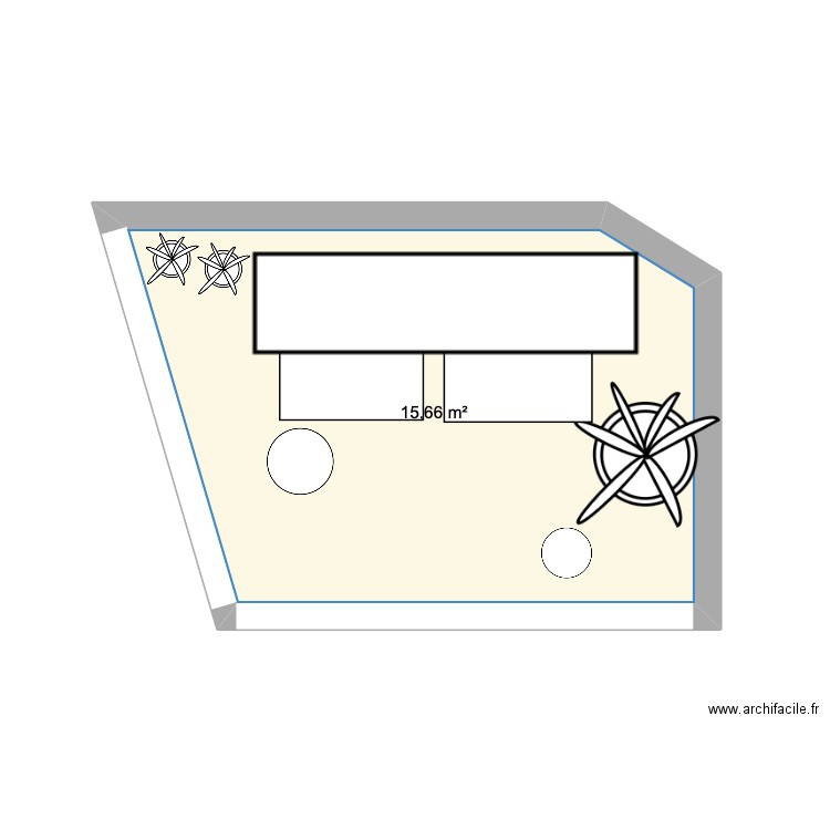 vitrine. Plan de 1 pièce et 16 m2