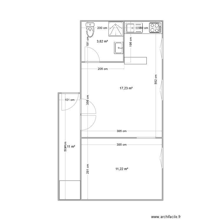 Wilson 1er. Plan de 4 pièces et 37 m2