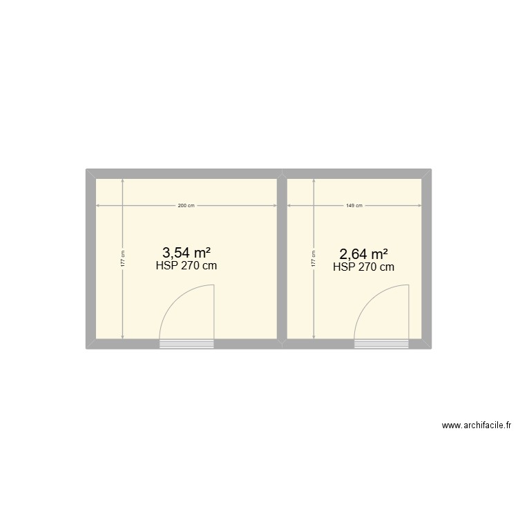 Salle de bain. Plan de 2 pièces et 6 m2