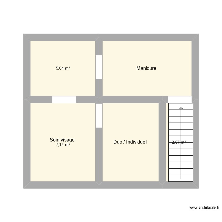 tfe. Plan de 5 pièces et 28 m2