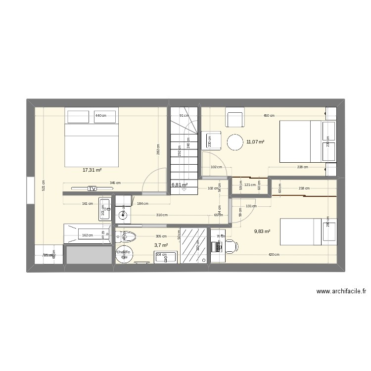 STENTZ PAM etage. Plan de 6 pièces et 50 m2