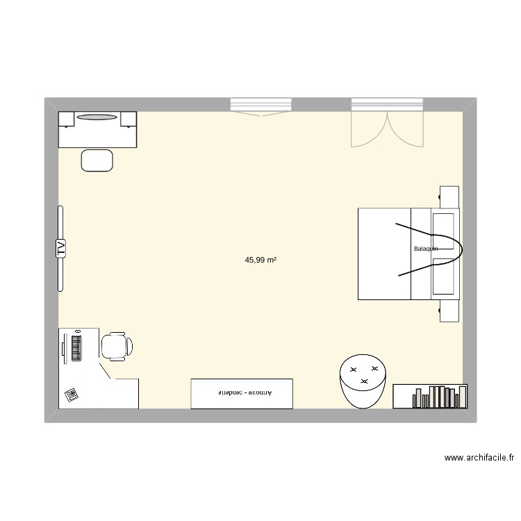 Plan N: 3. Plan de 1 pièce et 46 m2