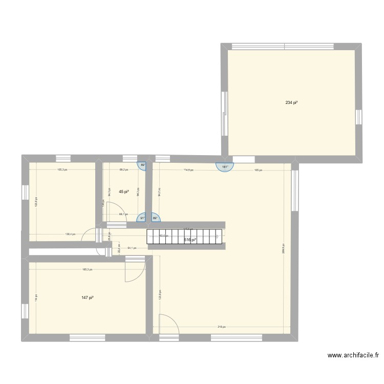 Bethesda. Plan de 1 pièce et 39 m2