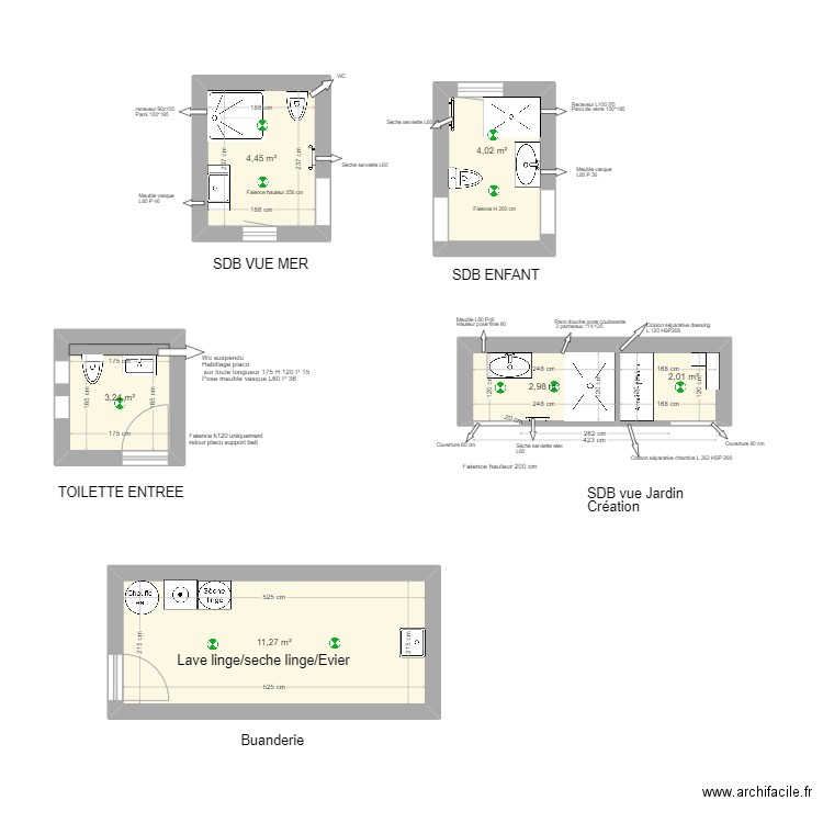 martin brian. Plan de 6 pièces et 28 m2