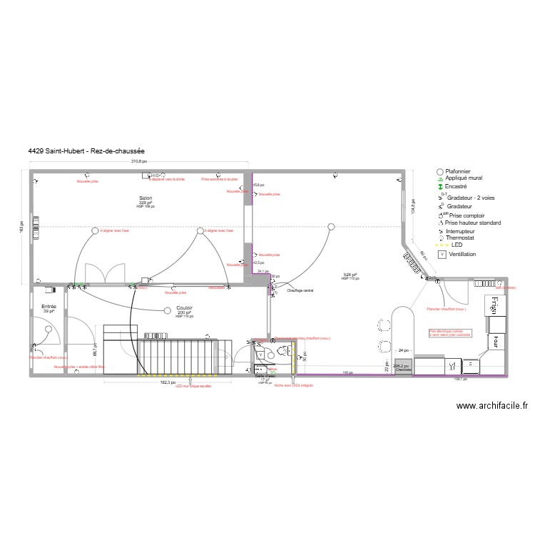 4429 Saint-Hubert - Plan électrique. Plan de 12 pièces et 214 m2